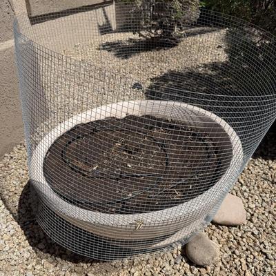Outdoor patio furniture and pottery