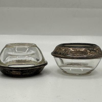 Vintage Sterling Crystal Open Salt Cellar Dish