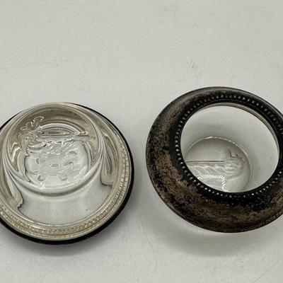 Vintage Sterling Crystal Open Salt Cellar Dish