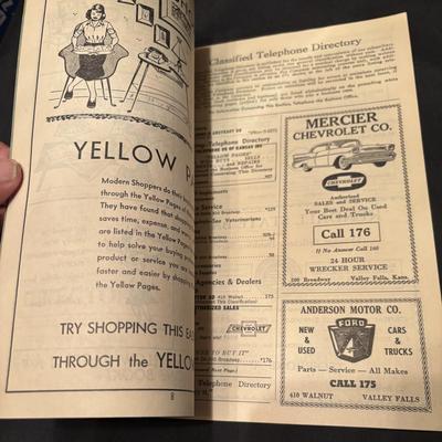 1958 Valley Falls Phone Book