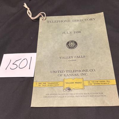 1958 Valley Falls Phone Book