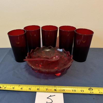 Vintage Ruby Red Glass