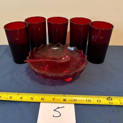 Vintage Ruby Red Glass