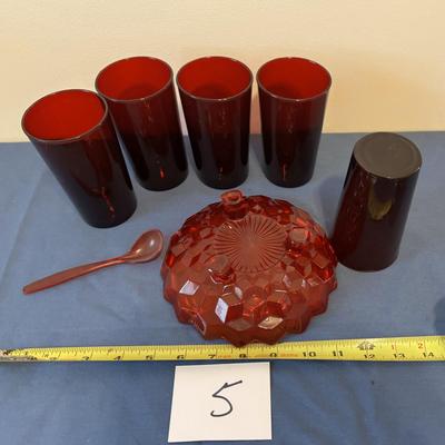 Vintage Ruby Red Glass