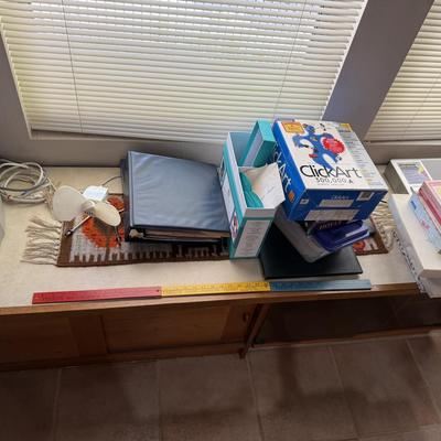 Office desks and file cabinets