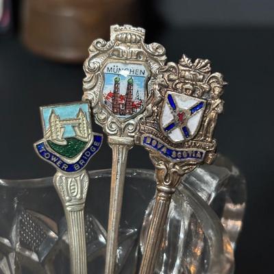 LOT 409: Collectible Souvenir Spoons, Anri Music Box, Figurines'