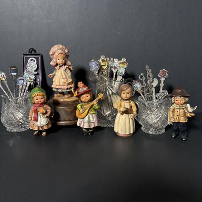 LOT 409: Collectible Souvenir Spoons, Anri Music Box, Figurines'