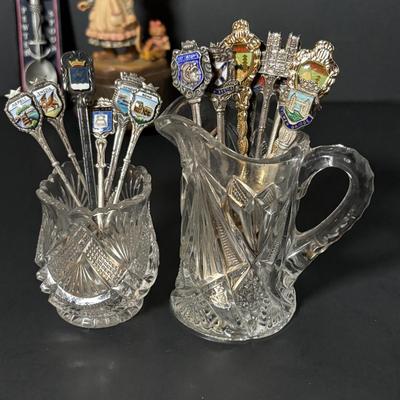 LOT 409: Collectible Souvenir Spoons, Anri Music Box, Figurines'
