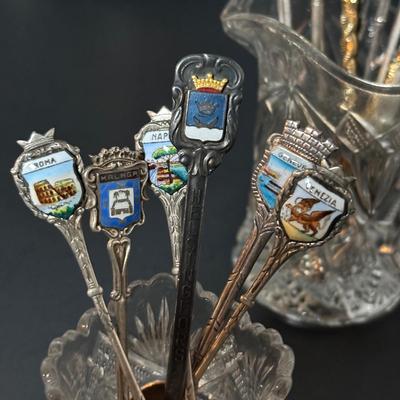 LOT 409: Collectible Souvenir Spoons, Anri Music Box, Figurines'