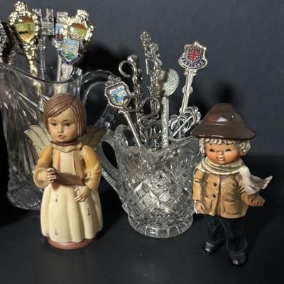 LOT 409: Collectible Souvenir Spoons, Anri Music Box, Figurines'