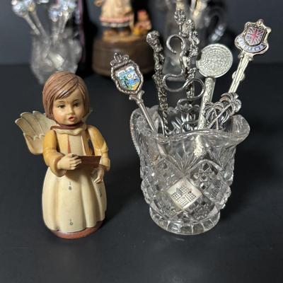 LOT 409: Collectible Souvenir Spoons, Anri Music Box, Figurines'