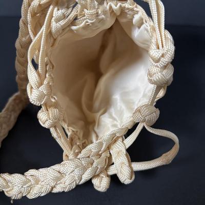 LOT 410: Vintage Crocheted Purses & Floral Lacquer Mirror
