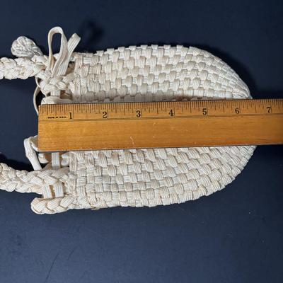 LOT 410: Vintage Crocheted Purses & Floral Lacquer Mirror
