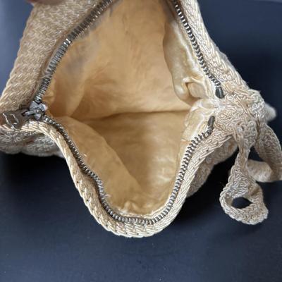 LOT 410: Vintage Crocheted Purses & Floral Lacquer Mirror