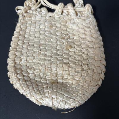 LOT 410: Vintage Crocheted Purses & Floral Lacquer Mirror