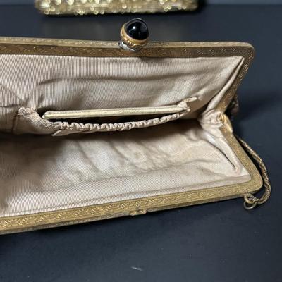 LOT 411: Vintage Ladies Purses: Draw String Beaded, Floral Petit Point Embroidery & Rhinestone/Sequence Evening