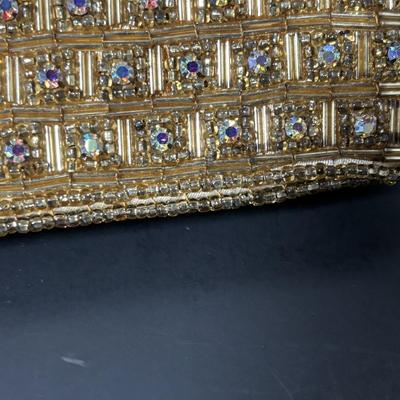 LOT 411: Vintage Ladies Purses: Draw String Beaded, Floral Petit Point Embroidery & Rhinestone/Sequence Evening
