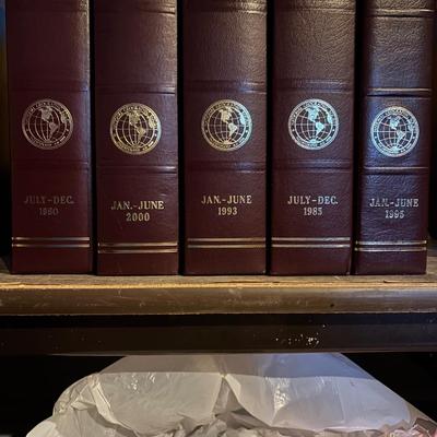 LOT 280/426: National Geographic Magazine Faux Leather Slip Cases & 3-Hardback Books