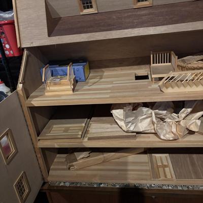 LOT 279-427: VERY Large Wooden Dollhouse Ready to be Decorated