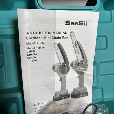 LOT 278-428: Silvel Cement Mixer & SeeSii Cordless Mini Chainsaw