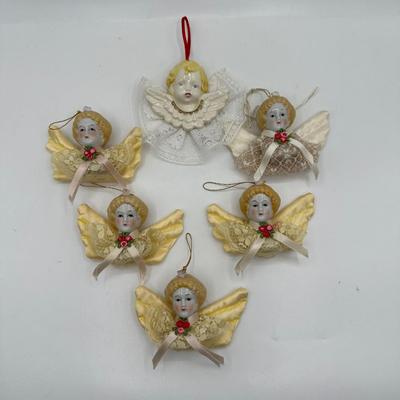 Vintage Lace and Porcelain Angel Ornaments