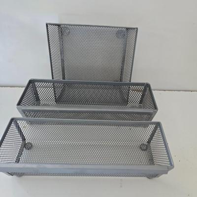 Digital bath scale, Hair dryer and assortment of small organizing baskets
