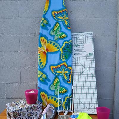 Colorful Sewing & Ironing Lot – Butterfly Board, Iron, Cutting Mat & More