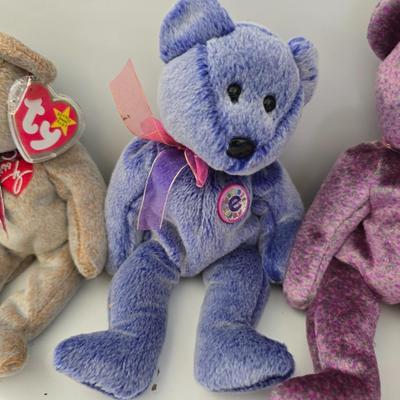 Lot of 6 TY Beanie Babies – Bears with Tags (Retired)