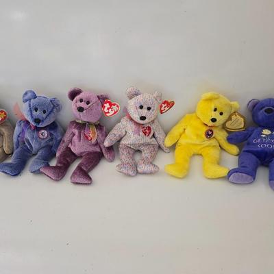 Lot of 6 TY Beanie Babies – Bears with Tags (Retired)