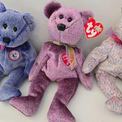 Lot of 6 TY Beanie Babies – Bears with Tags (Retired)
