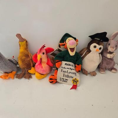 Lot of 7 Stuffed Animals – TY Beanie Baby & Character Plushes