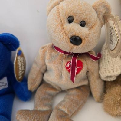 Lot of 6 Collectible Plush – TY Beanies, TY Mohair like-Style, and Patriotic Bear
