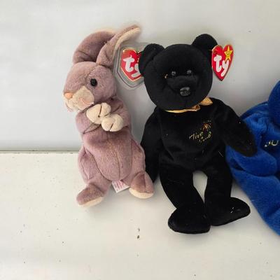 Lot of 6 Collectible Plush – TY Beanies, TY Mohair like-Style, and Patriotic Bear