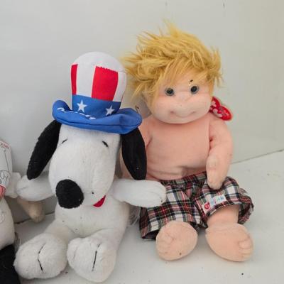 Lot of 10 Character Plush Toys – TY, Snoopy, Furby, Dilbert & More!