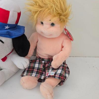 Lot of 10 Character Plush Toys – TY, Snoopy, Furby, Dilbert & More!