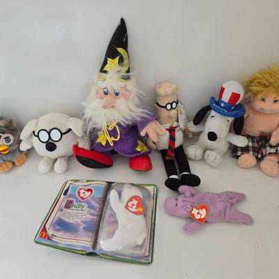 Lot of 10 Character Plush Toys – TY, Snoopy, Furby, Dilbert & More!