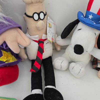 Lot of 10 Character Plush Toys – TY, Snoopy, Furby, Dilbert & More!