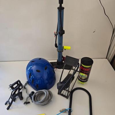 Bicycle Accessory Lot – Helmet, Lock, Pump, Lock & More