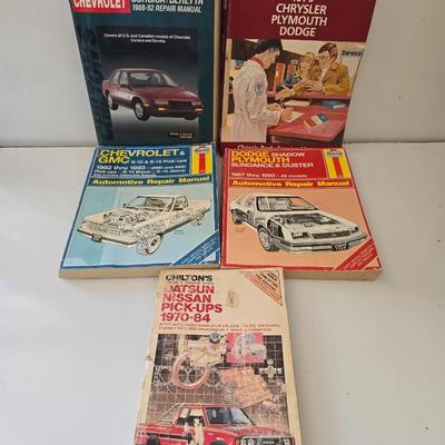Lot of 5 Vintage Auto Repair Manuals – Chilton’s & Haynes (1970s–1990s)