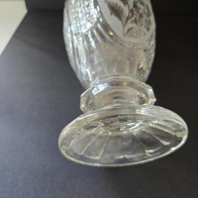 Vintage Floral Ceramic Lamp & Pressed Glass Vase – Home Decor Duo