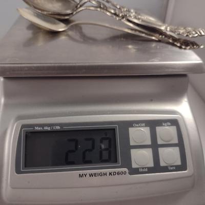 Assorted Sterling Spoons- Four Pieces- Approx Total Weight 228 Grams