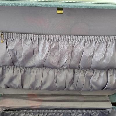 Vintage Starline Blue Luggage Set – Hard-Sided Suitcase & Train Case