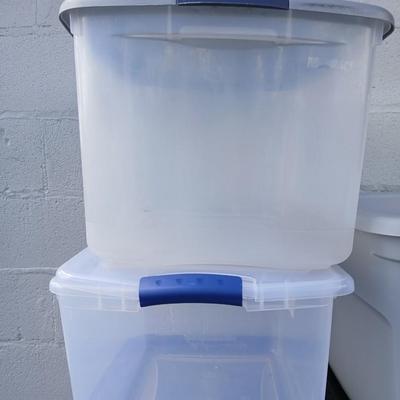 Lot of 5 Large Storage Totes – Assorted Sizes with Lids