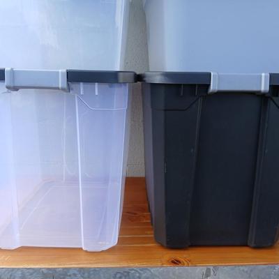 Lot of 5 Large Storage Totes – Assorted Sizes with Lids
