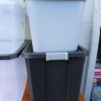 Lot of 5 Large Storage Totes – Assorted Sizes with Lids