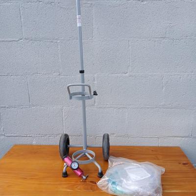 Portable Oxygen Tank Cart with Regulator & Oxygen tubes