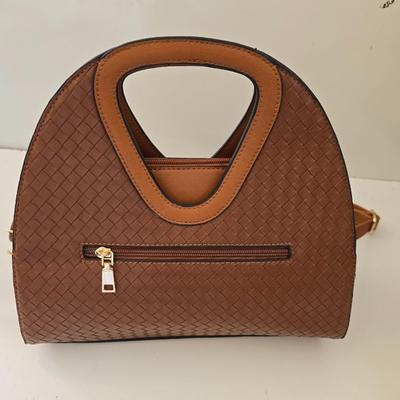 Women’s Fashion Bundle – Faux Woven Handbag with Matching Wallet and Vintage Yodelers Shearling Boots