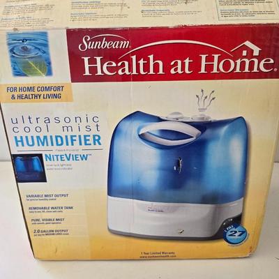 Sunbeam Health at Home Ultrasonic Cool Mist Humidifier – lightly used- or new - complete with box