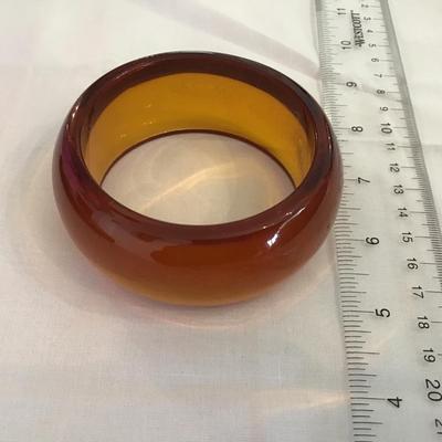 Apple juice Wide Lucite Bangle