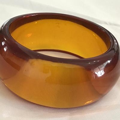 Apple juice Wide Lucite Bangle